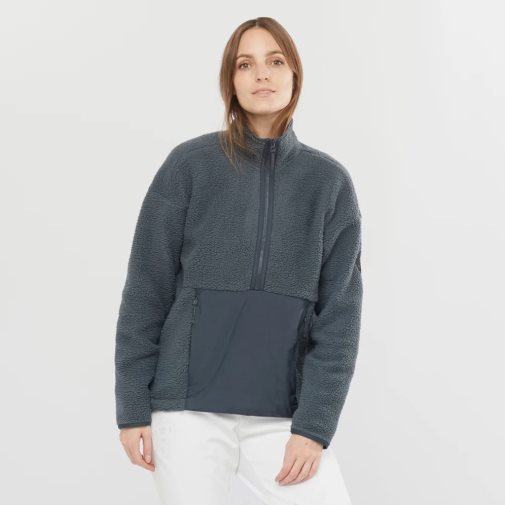 Black Salomon Snowshelter Teddy Full Zip Women's Jackets | PH 15964H